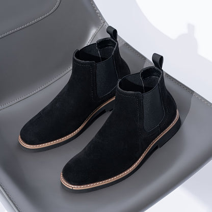 Men's Solid Classical Chelsea Boots With PU Leather Uppers, Men's Slip On Dress Boots For Business Occasions, Men's Office Daily Footwear