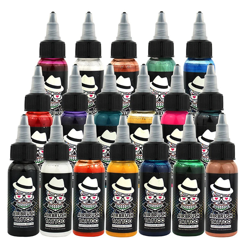 OPHIR Common Airbrush Temporary Tattoo Ink 30 ML/Bottle Body Painting Tattoo Ink Pigment White Color_TA053