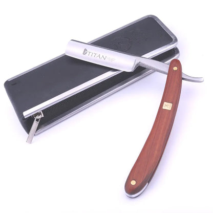 Titan Wooden handle mens shaving tools straight razor shave