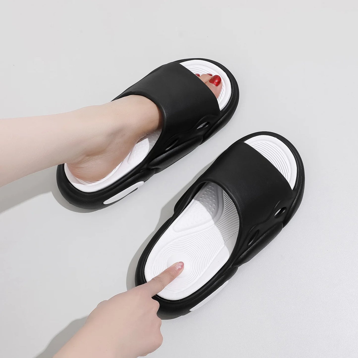 KIDMI Women Platform Flat Slippers Fashion Women EVA Slippers 2024 Summer Beach Slippers Home Bathroom Sandals New Unisex Shoes