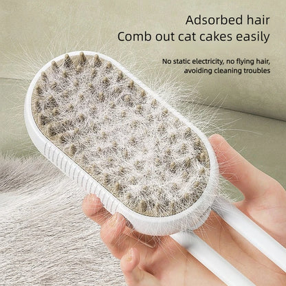 Pet Steam Brush Cat Dog Cleaning Steamy Spray Massage Beauty Comb 3 In 1 Hair Removal Grooming Supplies Pets Accessories