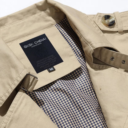 2024 Men Spring Business Solid Color Cotton Lapel Jacket Men Autumn Comfortable Outdoors Casual Fashion Windproof Jacket Male