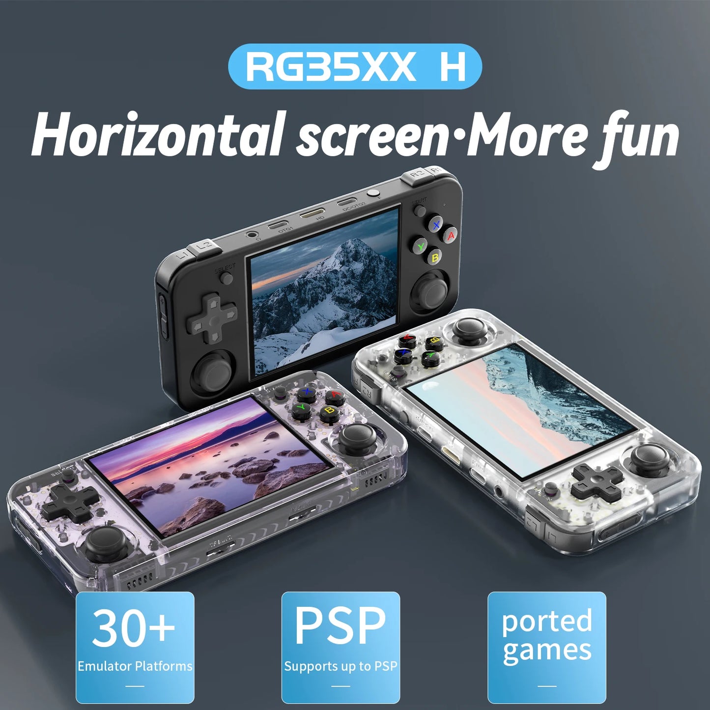 ANBERNIC RG35XX H Handheld Game Console 3.5-inch IPS Screen Linux H700 Retro Video Games Player 3300mAh 64G 5528 Classic Games