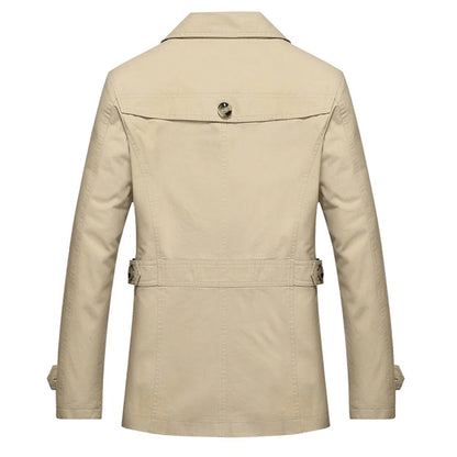2024 Men Spring Business Solid Color Cotton Lapel Jacket Men Autumn Comfortable Outdoors Casual Fashion Windproof Jacket Male